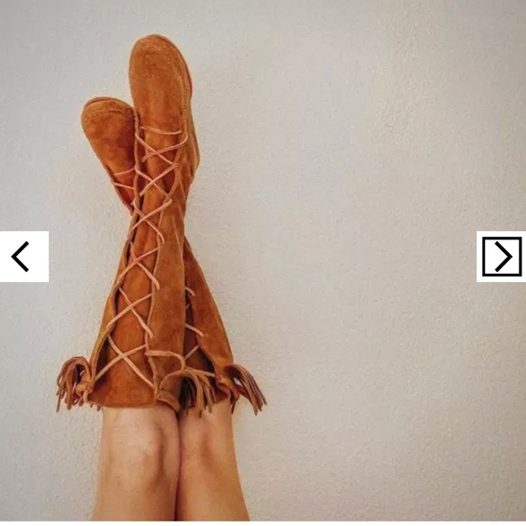 Minnetonka women’s front lace knee high boots - brown - size 6 - suede - Picture 5 of 8